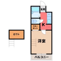 宇都宮駅 バス20分  東峰町下車：停歩3分 2階の物件間取画像